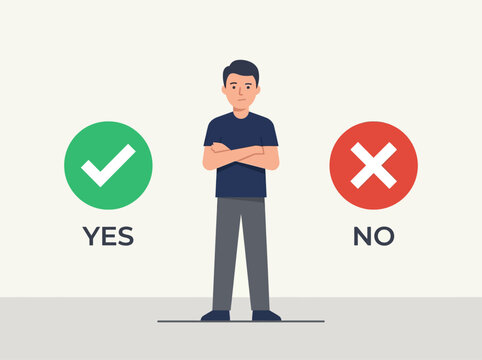 Man Making a Crucial Choice or Decision