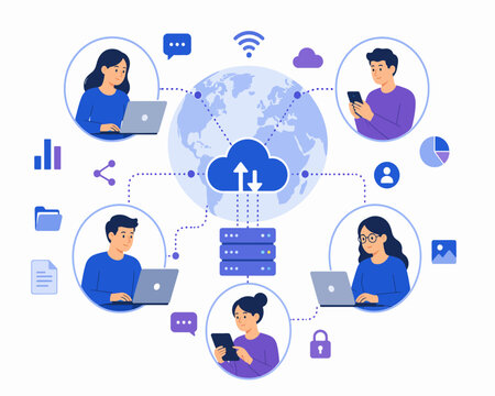 Global Cloud Computing and Remote Work Network