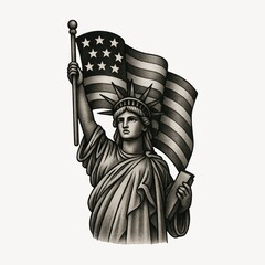 Obraz premium Iconic liberty statue illustration
