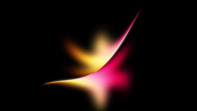 Abstract pink yellow gradient background, glowing curved form, cinematic light noise texture poster cover design