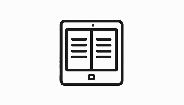 Ebook Reader Device Icon Design.
