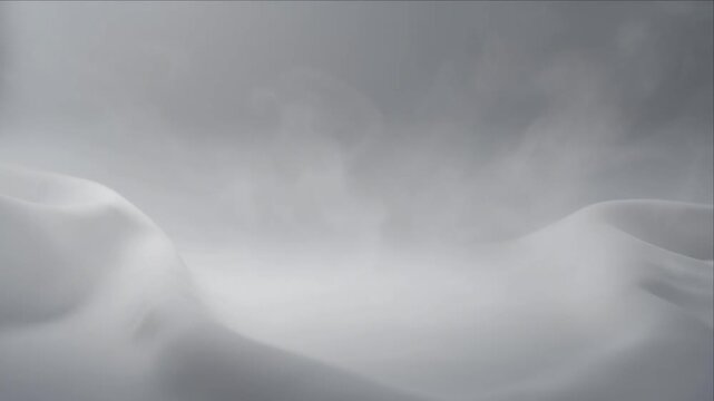 Cinematic smoke cloud background misty landscape minimal white hill abstract wave soft light dreamy atmosphere calm surreal scene elegant design backdrop with soft white fog texture for banner