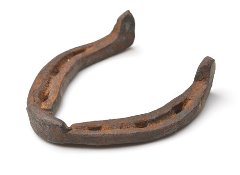 Old rusty forged horseshoe