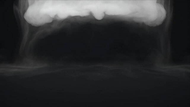 Cinematic smoke cloud background with soft vapor layer over dark black surface creating mysterious atmosphere and abstract texture for dramatic design fantasy scene art and moody fog haze