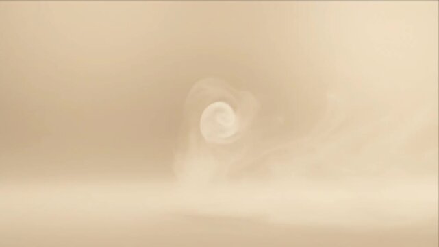 Cinematic smoke swirl cloud background with soft beige gradient dreamy atmosphere minimal abstract vapor texture calm mood subtle motion ethereal artful texture neutral tone