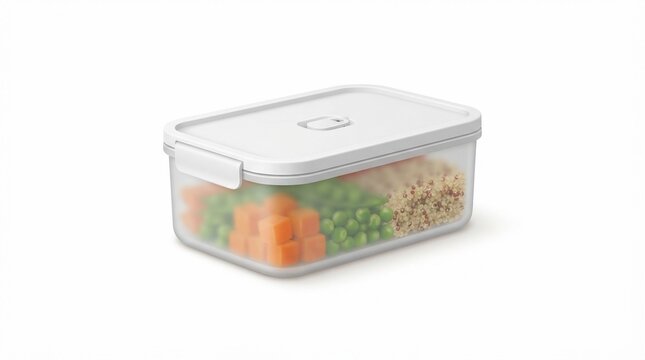 Plastic container with healthy food.