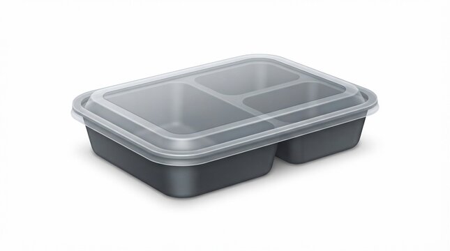 Plastic food storage container with lid.