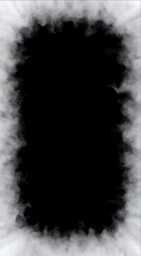 Cinematic smoke cloud background frame with dark empty center haunting vapor border abstract mist texture spooky atmospheric design eerie edge template for horror fantasy poster art and dramatic