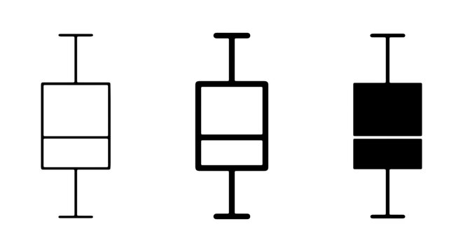 Box Plot Icons, Statistical Data Visualization Symbols, Simple Vector Graphics for Analysis
