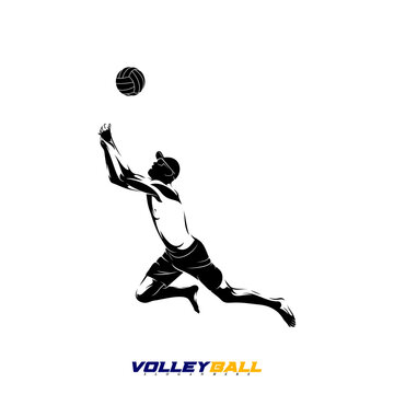 Beach volleyball player vector illustration design. Suitable for sports-themed designs, summer games, sports logos, etc.