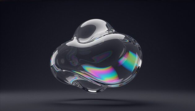 Seamless loop of liquid glass blob deforming smoothly