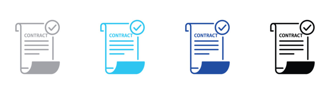 Contract agreement document with blue checkmark approval icon contract agreement document business approved illustration verified confirmation accepted corporate marketing application