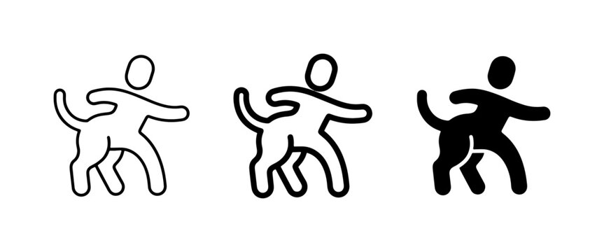 Human Dog Hybrid Icons, Centaur Silhouette Vector Art, Mythical Creature Symbols