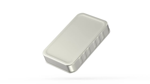 Sardine can on white background