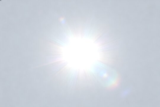 Bright sun in clear sky