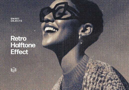 Retro Halftone Print Photo Effect For Poster And Social Media Design