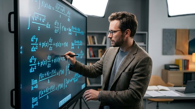 Business professional analyzing financial data on computer.