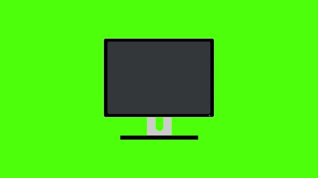 Minimal Desktop Computer Monitor Mockup Green Screen Animation