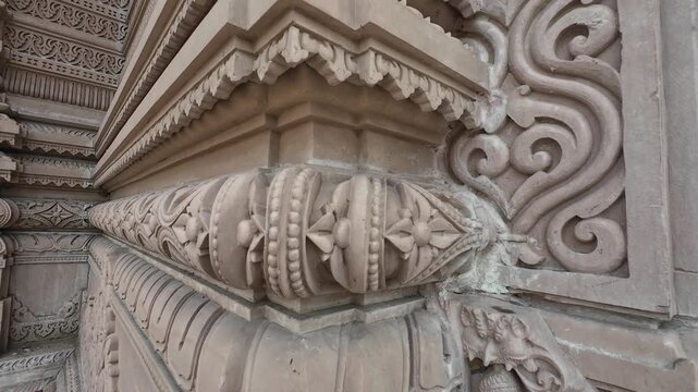 Deep Carvings and Intricate Bas-Relief Design Patterns on the Wall of Baba Mastnath Temple at Rohtak Haryana