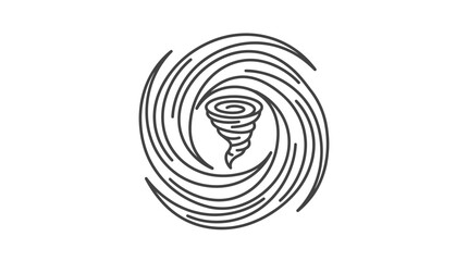 Fototapeta premium Stylized Hurricane Icon, Tornado Swirl, Weather Symbol, Climate Event