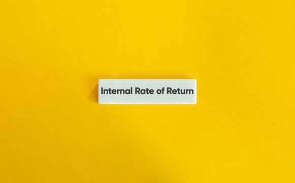 Internal Rate of Return concept on yellow background