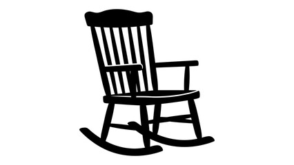 Rocking chair silhouette stands as a classic symbol of comfort and traditional home furniture design. © Adam