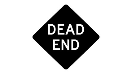 Dead end sign stands as a diamond-shaped road marker indicating that the street has no outlet. © Adam