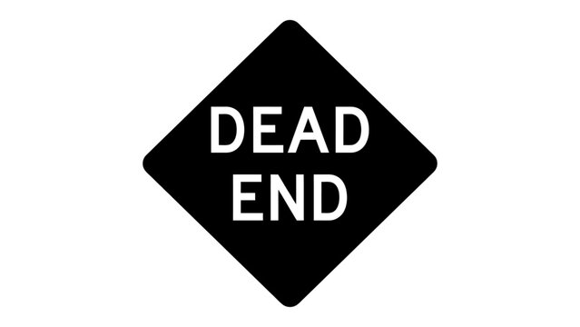Dead end sign stands as a diamond-shaped road marker indicating that the street has no outlet.