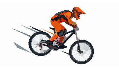 Obraz premium biker silhouette vector