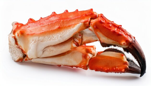 Cooked Peruvian Southern King Crab Leg Isolated On A White Background Crab Claws Isolated On White Background