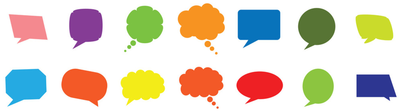 Quote speech bubble blank templates set. Set of speech bubble quotes template. Quote box speech bubble testimonial design