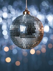Obraz premium a silver disco ball from a string