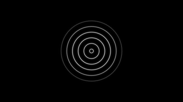 4K Radio waves animation on black background. network tower produced radio wave concept.