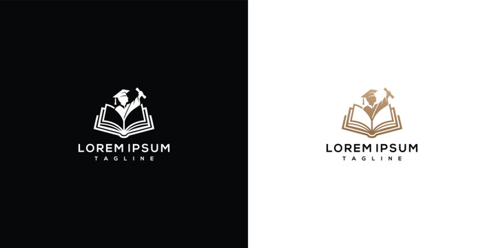Global Education Graduation Cap and Open Book Logo Design