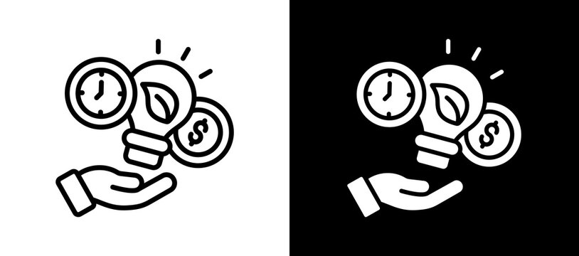 Resource Efficiency whiteblack icon