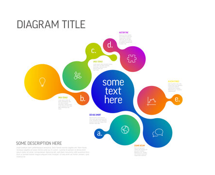 This colorful infographic features fluid liquid shapes and business icons to represent data. The infographic uses liquid shapes to create a modern and professional flow for information.