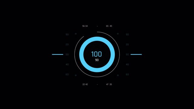 Futuristic Digital HUD Interface Circular Loading Animation.