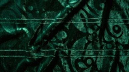 Obraz premium Dark abstract background with mysterious glowing green symbols and textured surface.