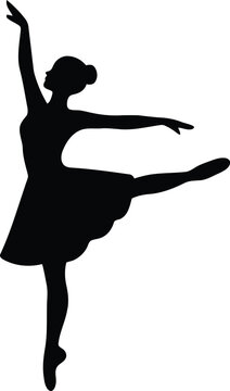 Ballerina Silhouette Against White Background A Dance Inspired Graphic