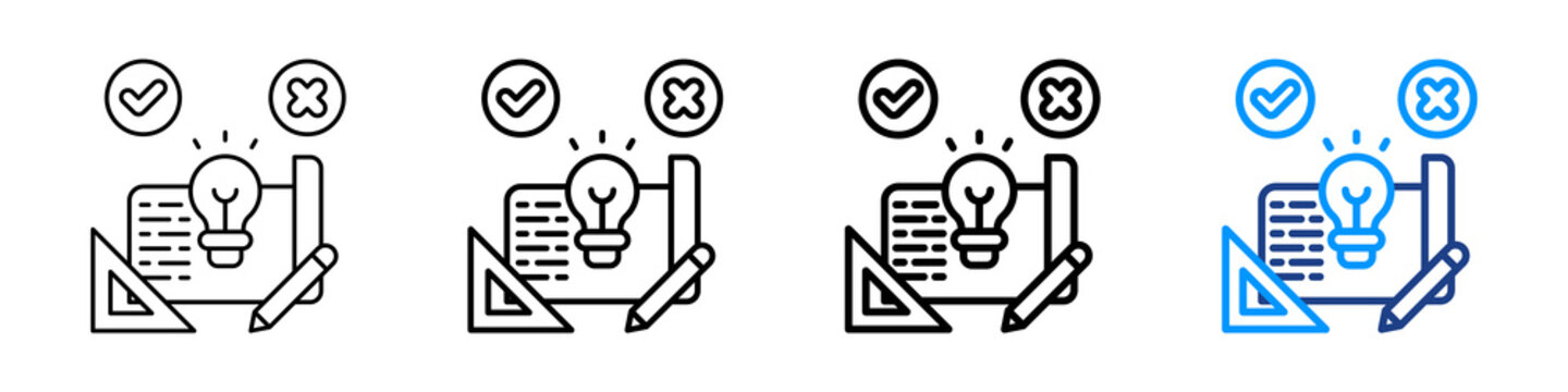 Project Feasibility Icon Different Style Outline Collection Set.
