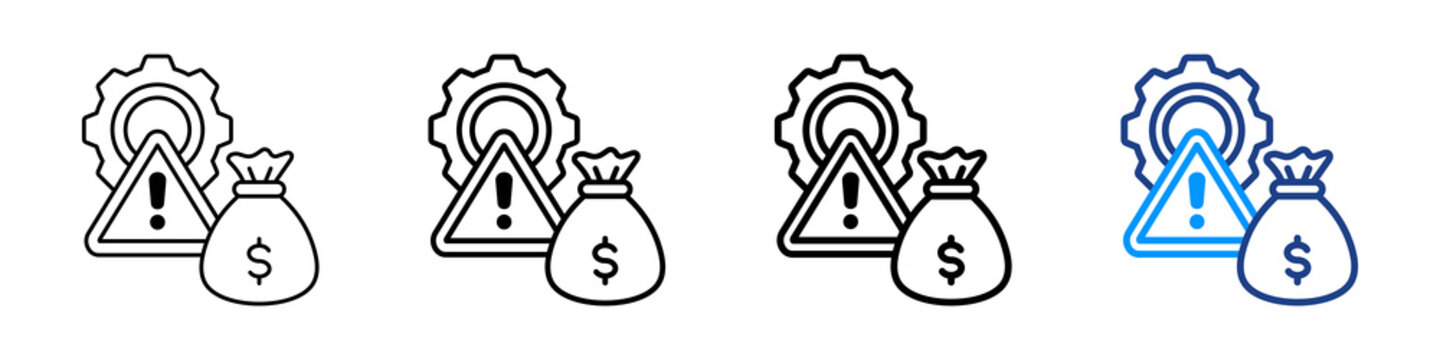 Risk Management Icon Different Style Outline Collection Set.