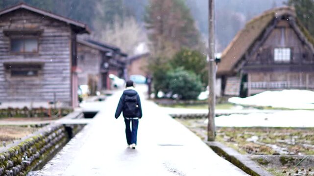 白川郷の美しい雪景色