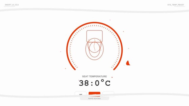 Smart Toilet Seat Temperature Control Interface Motion