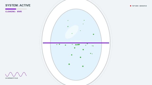 Toilet Cleaning System Uv Sterilization Progress Animation
