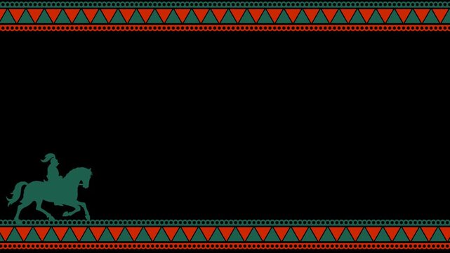 Mexico border with ethnic motif and transparent background for presentation
