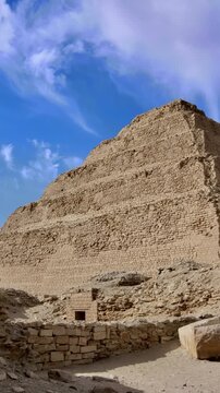 The Pyramid of Djoser, or Step Pyramid is an archaeological remain in the Saqqara necropolis, Egypt, northwest of the city of Memphis.
