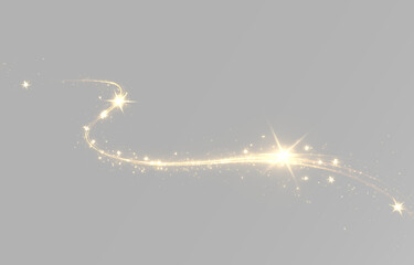 Golden magic light streak glowing fairy dust sparkling trail elegant golden swirl fantasy energy luxury glowing ribbon effect © theladydarina