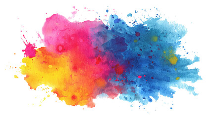 Fototapeta premium Abstract colorful watercolor splash texture background with vibrant rainbow paint stains and splatters vector illustration art.