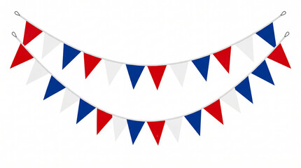 Obraz premium Colorful triangular bunting flags in red white and blue