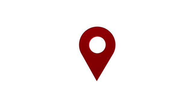 GPS location pointer animated with location icon animation radio wave, location pointer, pin icon on black background 4k video